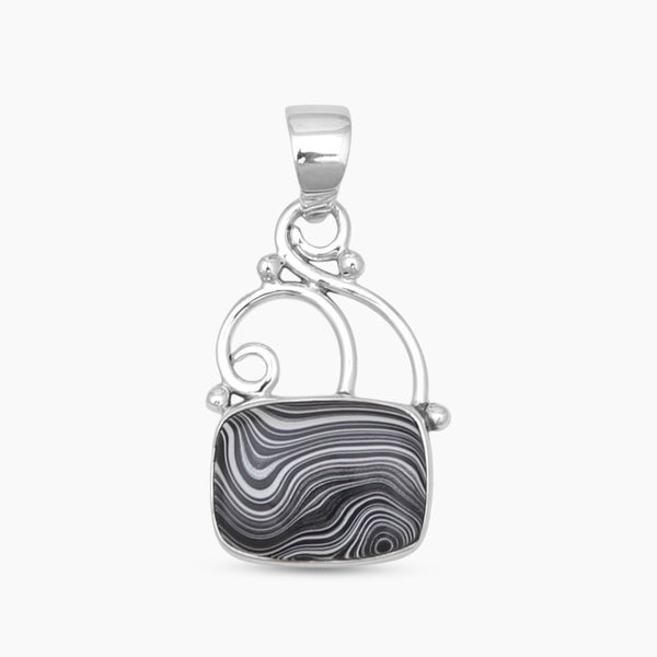 925 Sterling Silver Fordite Jasper Pendants