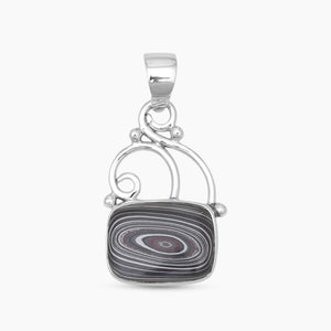 925 Sterling Silver Fordite Jasper Pendants