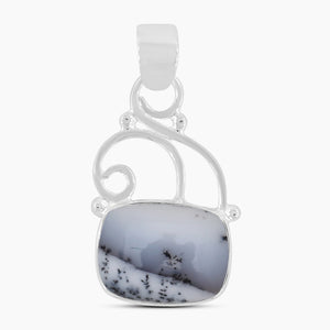 925 Sterling Silver Dendritic Opal Pendants