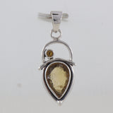 Citrine Gemstone Silver Pendant