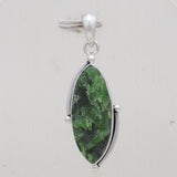 Chrome Diopside Silver Pendant Set