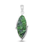 Chrome Diopside Silver Pendant Set