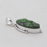 Chrome Diopside Silver Pendant Set