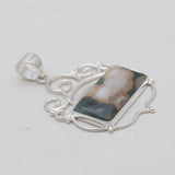 925 Sterling Silver Ocean Jasper Pendants