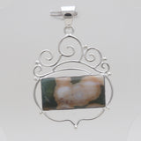 925 Sterling Silver Ocean Jasper Pendants