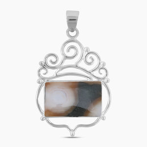 925 Sterling Silver Ocean Jasper Pendants