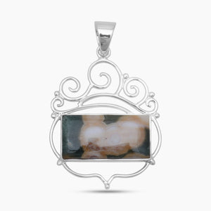 925 Sterling Silver Ocean Jasper Pendants