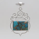 Blue Copper Turquoise Silver Pendants