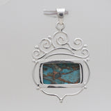 Blue Copper Turquoise Silver Pendants