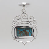 Blue Copper Turquoise Silver Pendants