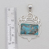Blue Copper Turquoise Silver Pendants