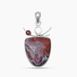 Crazy Lace Agate Silver Pendants