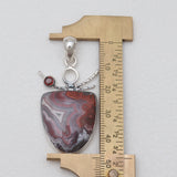 Crazy Lace Agate Silver Pendants