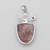 Crazy Lace Agate Silver Pendants