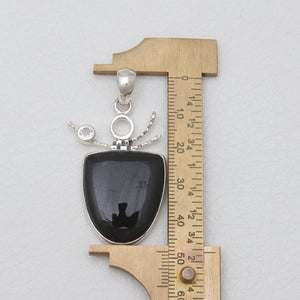 Black Onyx Silver Pendants