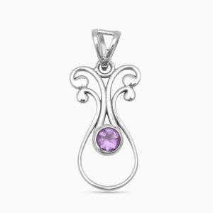 Amethyst Silver Pendants