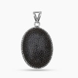 Black Coral Silver Pendants