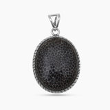 Black Coral Silver Pendants
