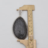 Black Coral Silver Pendants