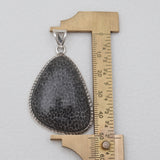 Black Coral Silver Pendants