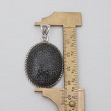 Black Coral Silver Pendants