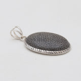 Black Coral Silver Pendants