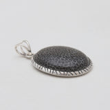 Black Coral Silver Pendants