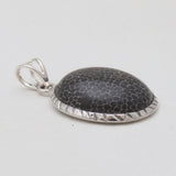 Black Coral Silver Pendants