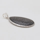 Black Coral Silver Pendants