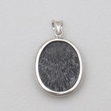 Black Coral Silver Pendants