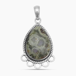 925 Sterling Silver Rainforest Jasper Pendants