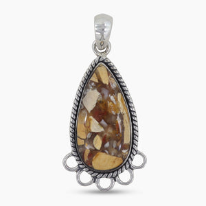 925 Sterling Silver Brecciated Mookaite Pendants