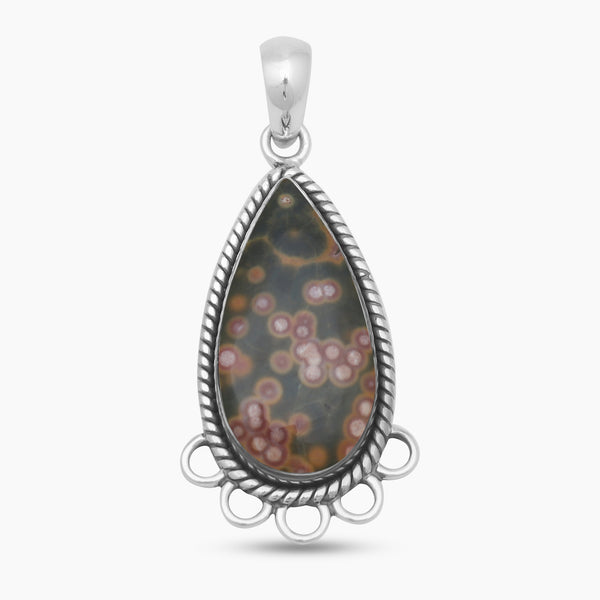 925 Sterling Silver Ocean Jasper Pendants