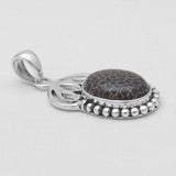 Black Coral Silver Pendants