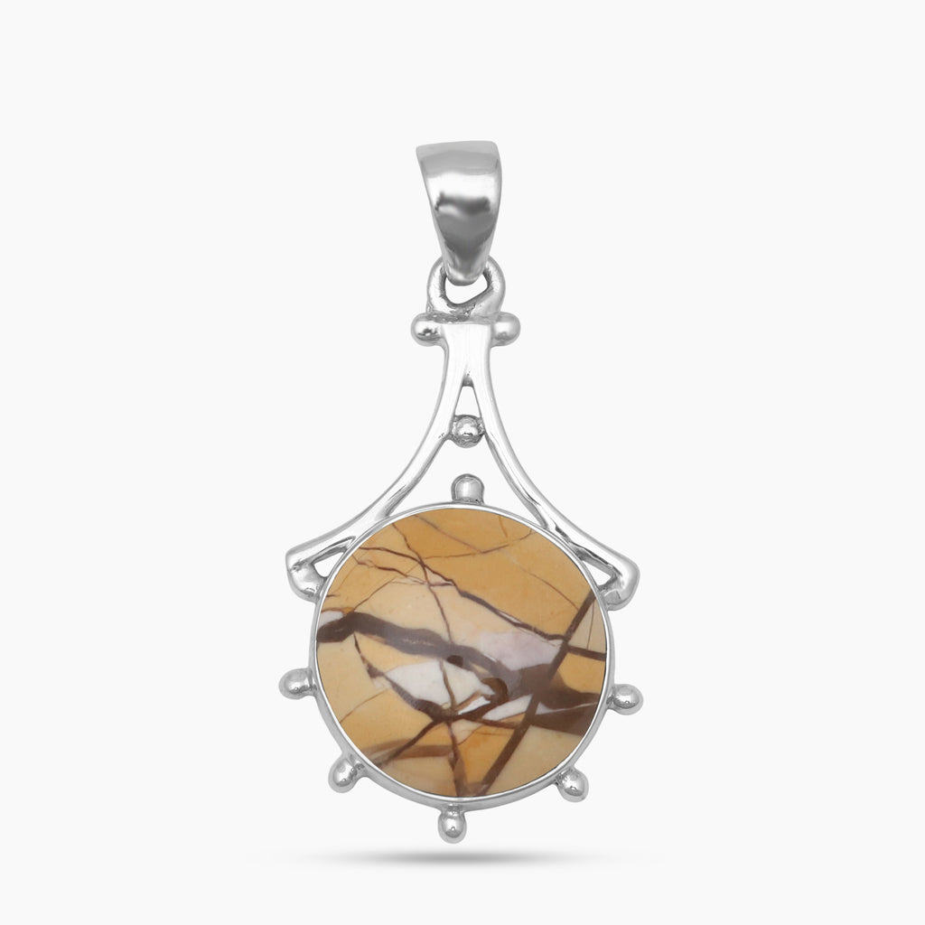 Brecciated Mookaite Silver Pendants