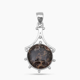 Turritella Agate Silver Pendants