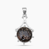 Turritella Agate Silver Pendants