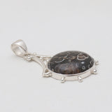 Turritella Agate Silver Pendants