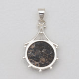 Turritella Agate Silver Pendants