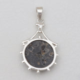 Turritella Agate Silver Pendants
