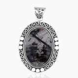 925 Sterling Silver Black Rutile Pendants