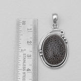 Black Coral Silver Pendants