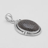 Black Coral Silver Pendants