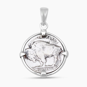 Vintage U.S. Five Cents Buffalo Coin Pendants