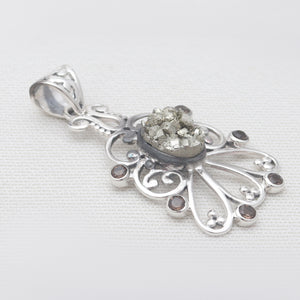 Pyrite Druzy Silver Pendants