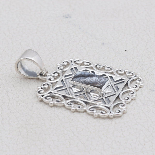 925 Silver Dendritic Opal Pendants