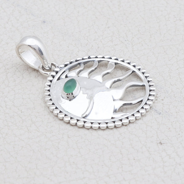 925 Sterling Silver Chrysoprase Pendants