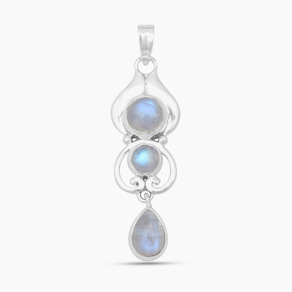 Rainbow Moonstone Silver Pendants