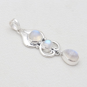 Rainbow Moonstone Silver Pendants