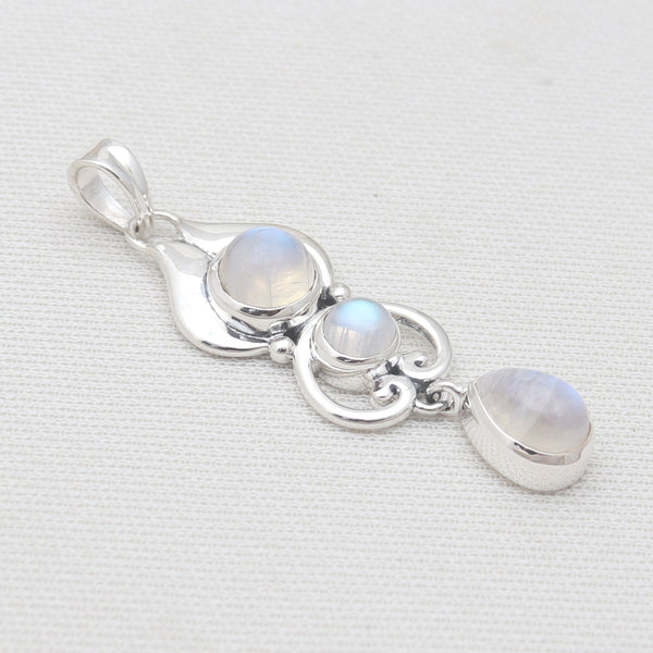 Rainbow Moonstone Silver Pendants